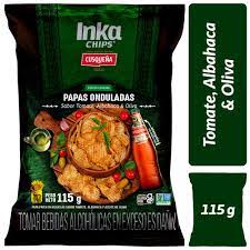 Papas Crujientes INKA CHIPS CUSQUEï¿½?A TOMATE, ALBAHACA Y OLIVA 115g